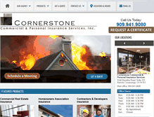 Tablet Screenshot of cornerstoneinsurance.org